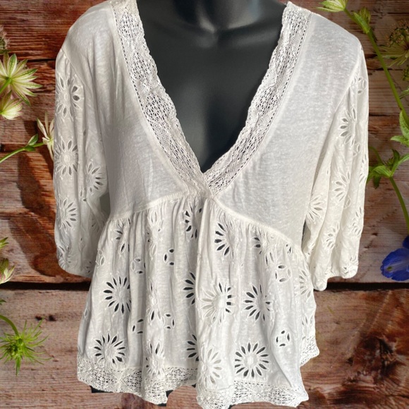 Precious blouse boho style bride to be inspired beautiful detail /new never worn - Picture 2 of 6
